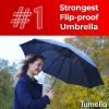 imageTUMELLA Flipproof Inverted Travel Umbrella Small Strong but Light Portable and Automatic Reverse Folding Rain Umbrella Durable Premium Grip Fits Car ampamp BackpackK Bundle Black  Black