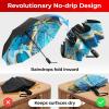 imageTUMELLA Flipproof Inverted Travel Umbrella Small Strong but Light Portable and Automatic Reverse Folding Rain Umbrella Durable Premium Grip Fits Car ampamp BackpackQ Royal Azure