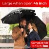 imageTUMELLA Flipproof Inverted Travel Umbrella Small Strong but Light Portable and Automatic Reverse Folding Rain Umbrella Durable Premium Grip Fits Car ampamp BackpackK Bundle Black  Black