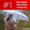 imageTUMELLA Flipproof Inverted Travel Umbrella Small Strong but Light Portable and Automatic Reverse Folding Rain Umbrella Durable Premium Grip Fits Car ampamp BackpackH Gray