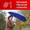 imageTUMELLA Flipproof Inverted Travel Umbrella Small Strong but Light Portable and Automatic Reverse Folding Rain Umbrella Durable Premium Grip Fits Car ampamp BackpackJ Bundle Black  Navy Blue