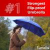 imageTUMELLA Flipproof Inverted Travel Umbrella Small Strong but Light Portable and Automatic Reverse Folding Rain Umbrella Durable Premium Grip Fits Car ampamp BackpackF Navy Blue