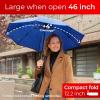 imageTUMELLA Flipproof Inverted Travel Umbrella Small Strong but Light Portable and Automatic Reverse Folding Rain Umbrella Durable Premium Grip Fits Car ampamp BackpackF Navy Blue