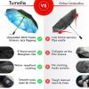 imageTUMELLA Flipproof Inverted Travel Umbrella Small Strong but Light Portable and Automatic Reverse Folding Rain Umbrella Durable Premium Grip Fits Car ampamp BackpackE Blue Skies