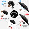 imageTUMELLA Flipproof Inverted Travel Umbrella Small Strong but Light Portable and Automatic Reverse Folding Rain Umbrella Durable Premium Grip Fits Car ampamp BackpackA Black