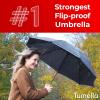 imageTUMELLA Flipproof Inverted Travel Umbrella Small Strong but Light Portable and Automatic Reverse Folding Rain Umbrella Durable Premium Grip Fits Car ampamp BackpackB Black Reflective