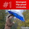 imageTUMELLA Flipproof Inverted Travel Umbrella Small Strong but Light Portable and Automatic Reverse Folding Rain Umbrella Durable Premium Grip Fits Car ampamp BackpackE Blue Skies