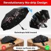 imageTUMELLA Flipproof Inverted Travel Umbrella Small Strong but Light Portable and Automatic Reverse Folding Rain Umbrella Durable Premium Grip Fits Car ampamp BackpackG Cherry Blossom
