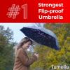 imageTUMELLA Flipproof Inverted Travel Umbrella Small Strong but Light Portable and Automatic Reverse Folding Rain Umbrella Durable Premium Grip Fits Car ampamp BackpackG Cherry Blossom