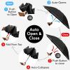 imageTUMELLA Flipproof Inverted Travel Umbrella Small Strong but Light Portable and Automatic Reverse Folding Rain Umbrella Durable Premium Grip Fits Car ampamp BackpackB Black Reflective