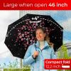 imageTUMELLA Flipproof Inverted Travel Umbrella Small Strong but Light Portable and Automatic Reverse Folding Rain Umbrella Durable Premium Grip Fits Car ampamp BackpackG Cherry Blossom
