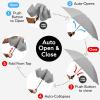 imageTUMELLA Flipproof Inverted Travel Umbrella Small Strong but Light Portable and Automatic Reverse Folding Rain Umbrella Durable Premium Grip Fits Car ampamp BackpackH Gray