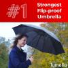 imageTUMELLA Flipproof Inverted Travel Umbrella Small Strong but Light Portable and Automatic Reverse Folding Rain Umbrella Durable Premium Grip Fits Car ampamp BackpackA Black