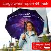imageTUMELLA Flipproof Inverted Travel Umbrella Small Strong but Light Portable and Automatic Reverse Folding Rain Umbrella Durable Premium Grip Fits Car ampamp BackpackI Milky Way