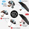 imageTUMELLA Flipproof Inverted Travel Umbrella Small Strong but Light Portable and Automatic Reverse Folding Rain Umbrella Durable Premium Grip Fits Car ampamp BackpackL Puppies