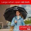 imageTUMELLA Flipproof Inverted Travel Umbrella Small Strong but Light Portable and Automatic Reverse Folding Rain Umbrella Durable Premium Grip Fits Car ampamp BackpackA Black