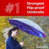 imageTUMELLA Flipproof Inverted Travel Umbrella Small Strong but Light Portable and Automatic Reverse Folding Rain Umbrella Durable Premium Grip Fits Car ampamp BackpackN Luminous