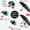 imageTUMELLA Flipproof Inverted Travel Umbrella Small Strong but Light Portable and Automatic Reverse Folding Rain Umbrella Durable Premium Grip Fits Car ampamp BackpackQ Royal Azure