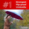 imageTUMELLA Flipproof Inverted Travel Umbrella Small Strong but Light Portable and Automatic Reverse Folding Rain Umbrella Durable Premium Grip Fits Car ampamp BackpackD Burgundy Black