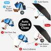 imageTUMELLA Flipproof Inverted Travel Umbrella Small Strong but Light Portable and Automatic Reverse Folding Rain Umbrella Durable Premium Grip Fits Car ampamp BackpackE Blue Skies