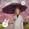 imageTUMELLA Strongest Windproof Travel Umbrella Compact Superior ampamp Beautiful Small Strong but Light Portable and Automatic Folding Rain Umbrella Durable Premium Grip Fits Car ampamp BackpackDeep Purple