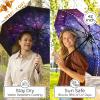 imageTUMELLA Strongest Windproof Travel Umbrella Compact Superior ampamp Beautiful Small Strong but Light Portable and Automatic Folding Rain Umbrella Durable Premium Grip Fits Car ampamp Backpack1pack Interstellar