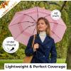 imageTUMELLA Strongest Windproof Travel Umbrella Compact Superior ampamp Beautiful Small Strong but Light Portable and Automatic Folding Rain Umbrella Durable Premium Grip Fits Car ampamp Backpack1pack Soft Pink