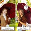 imageTUMELLA Strongest Windproof Travel Umbrella Compact Superior ampamp Beautiful Small Strong but Light Portable and Automatic Folding Rain Umbrella Durable Premium Grip Fits Car ampamp Backpack1pack Burgundy black  red