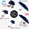 imageTUMELLA Strongest Windproof Travel Umbrella Compact Superior ampamp Beautiful Small Strong but Light Portable and Automatic Folding Rain Umbrella Durable Premium Grip Fits Car ampamp Backpack2pack Black  Navy Blue