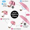 imageTUMELLA Strongest Windproof Travel Umbrella Compact Superior ampamp Beautiful Small Strong but Light Portable and Automatic Folding Rain Umbrella Durable Premium Grip Fits Car ampamp Backpack1pack Soft Pink
