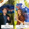 imageTUMELLA Strongest Windproof Travel Umbrella Compact Superior ampamp Beautiful Small Strong but Light Portable and Automatic Folding Rain Umbrella Durable Premium Grip Fits Car ampamp Backpack1pack Nebula