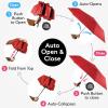 imageTUMELLA Strongest Windproof Travel Umbrella Compact Superior ampamp Beautiful Small Strong but Light Portable and Automatic Folding Rain Umbrella Durable Premium Grip Fits Car ampamp BackpackRed