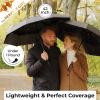 imageTUMELLA Strongest Windproof Travel Umbrella Compact Superior ampamp Beautiful Small Strong but Light Portable and Automatic Folding Rain Umbrella Durable Premium Grip Fits Car ampamp Backpack3pack Black