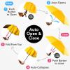 imageTUMELLA Strongest Windproof Travel Umbrella Compact Superior ampamp Beautiful Small Strong but Light Portable and Automatic Folding Rain Umbrella Durable Premium Grip Fits Car ampamp Backpack1pack Yellow