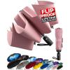 imageTUMELLA Flipproof Inverted Travel Umbrella Small Strong but Light Portable and Automatic Reverse Folding Rain Umbrella Durable Premium Grip Fits Car ampamp BackpackP Pink