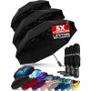 imageTUMELLA Strongest Windproof Travel Umbrella Compact Superior ampamp Beautiful Small Strong but Light Portable and Automatic Folding Rain Umbrella Durable Premium Grip Fits Car ampamp Backpack3pack Black