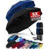 imageTUMELLA Strongest Windproof Travel Umbrella Compact Superior ampamp Beautiful Small Strong but Light Portable and Automatic Folding Rain Umbrella Durable Premium Grip Fits Car ampamp Backpack2pack Black  Navy Blue